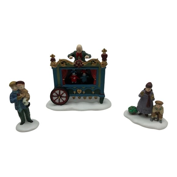 Dept. 56 Heritage Collection "The Old Puppeteer" Set of 3 Porcelain Accessories - Picture 3 of 9